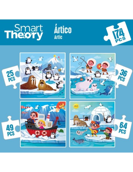Child's Puzzle Colorbaby Artic 4-in-1 174 Pieces 136 x 34 cm (6 Units)