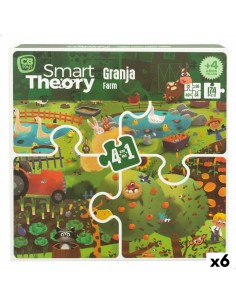 Child's Puzzle Colorbaby 4-in-1 174 Pieces Farm 68 x 68 cm (6 Units)