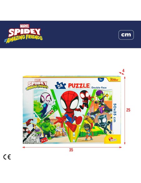 Child's Puzzle Spidey Double-sided 50 x 35 cm 24 Pieces (12 Units)