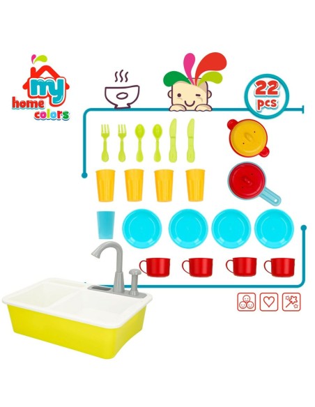 Toy kitchen Colorbaby 22 Pieces 42 x 29 x 28 cm Accessories Sink