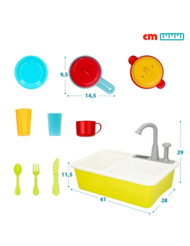 Toy kitchen Colorbaby 22 Pieces 42 x 29 x 28 cm Accessories Sink