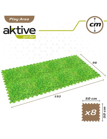 Child's Puzzle Aktive Grass 8 Pieces Eva Rubber 50 x 0,4 x 50 cm (4 Units)