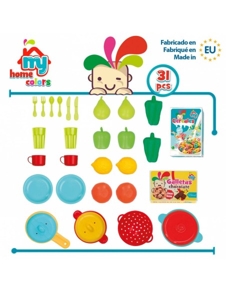 Toy Food Set Colorbaby Kitchenware and utensils 31 Pieces (6 Units)
