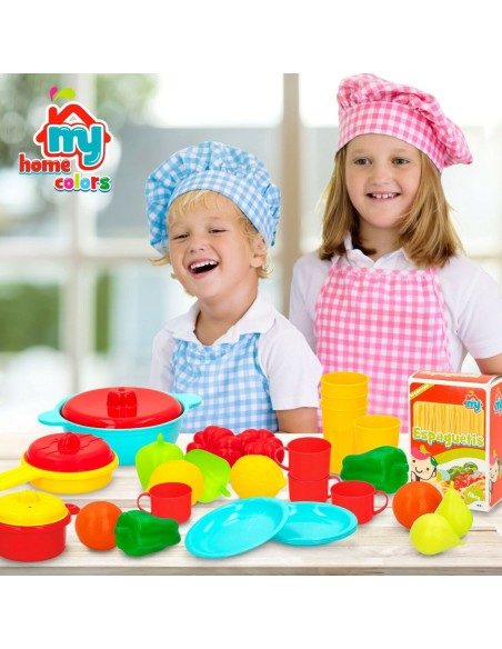 Toy Food Set Colorbaby Kitchenware and utensils 31 Pieces (6 Units)