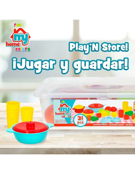 Toy Food Set Colorbaby Kitchenware and utensils 31 Pieces (6 Units)