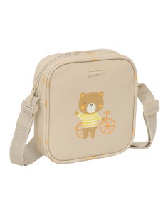 Shoulder Bag Safta Bear Beige 16 x 18 x 4 cm