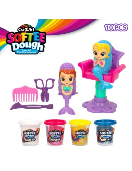 Modelling Clay Game Cra-Z-Art Softee Dough Hair sirenas (4 Units)