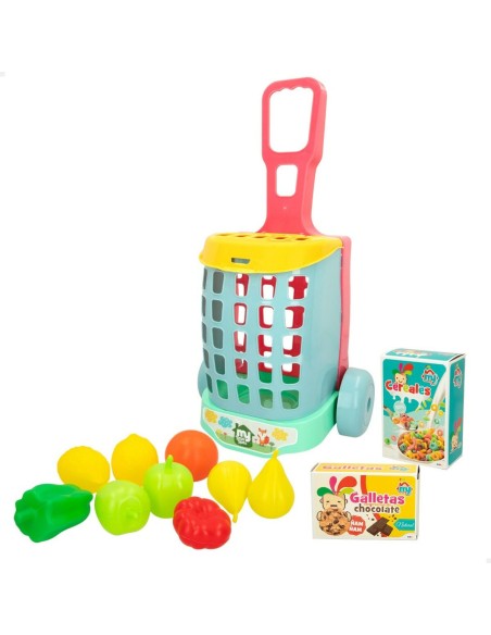 Shopping cart Colorbaby My Home Toy 12 Pieces 15 x 10 x 6 cm 8 Units