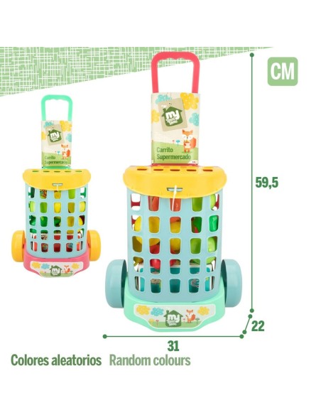 Shopping cart Colorbaby My Home Toy 12 Pieces 15 x 10 x 6 cm 8 Units