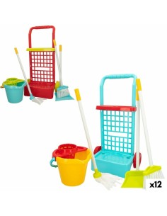 Cleaning Trolley with Accessories Colorbaby Toy 5 Pieces 30,5 x 55,5 x 19,5 cm (12 Units)