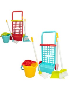 Cleaning Trolley with Accessories Colorbaby Toy 5 Pieces 30,5 x 55,5 x 19,5 cm (12 Units) 2