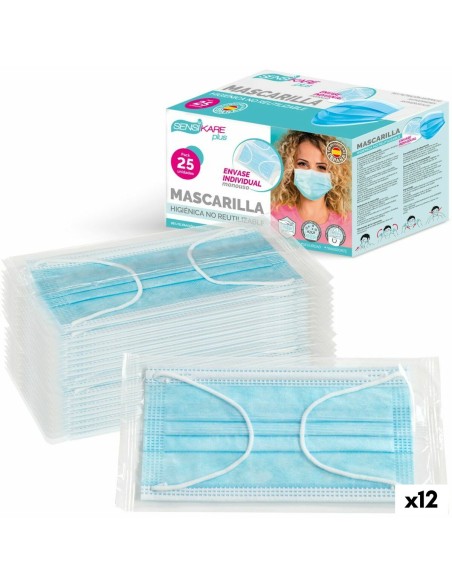 Box of hygienic masks SensiKare 25 Pieces (12 Units)
