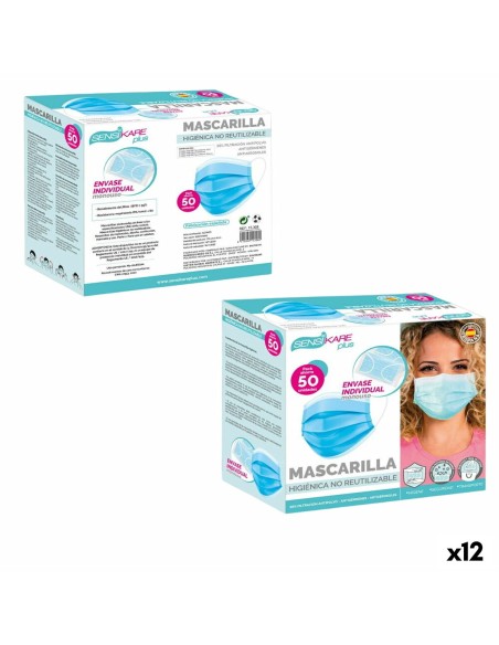 Box of hygienic masks SensiKare 50 Pieces (12 Units)