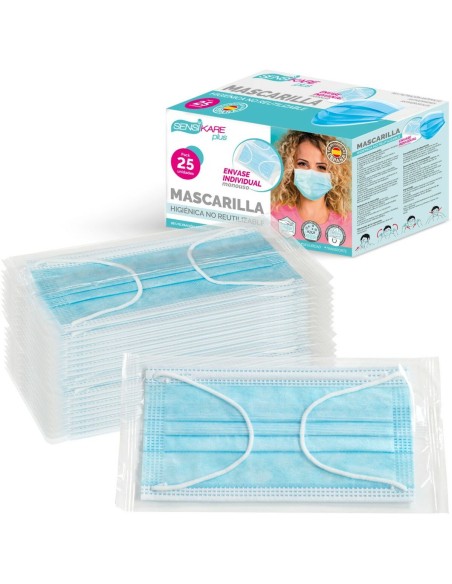 Box of hygienic masks SensiKare 25 Pieces (12 Units)