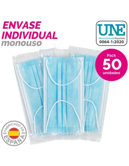 Box of hygienic masks SensiKare 50 Pieces (12 Units)