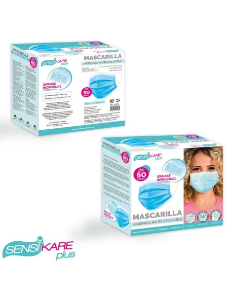 Box of hygienic masks SensiKare 50 Pieces (12 Units)