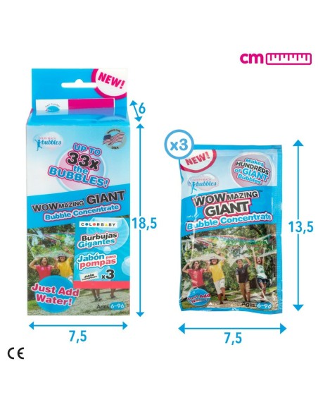 Soap bubble liquid WOWmazing 7,5 x 13,5 x 2 cm (12 Units)