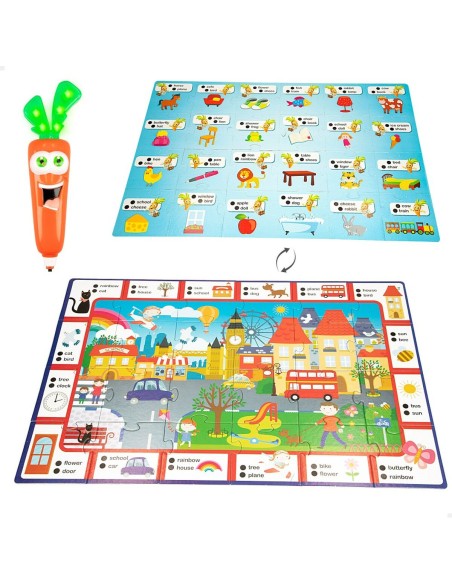 Educational Game Lisciani Carotina Baby Happy English Electric Puzzle 4,5 x 14,5 x 3 cm (6 Units)