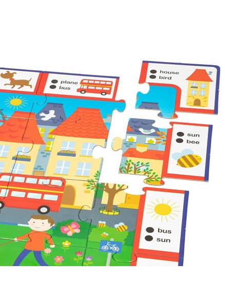 Educational Game Lisciani Carotina Baby Happy English Electric Puzzle 4,5 x 14,5 x 3 cm (6 Units)