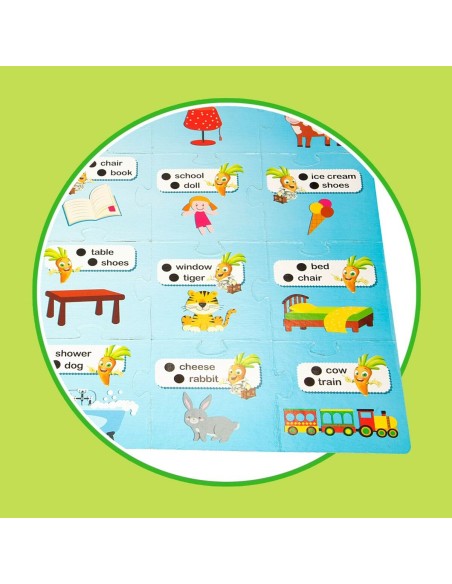 Educational Game Lisciani Carotina Baby Happy English Electric Puzzle 4,5 x 14,5 x 3 cm (6 Units)