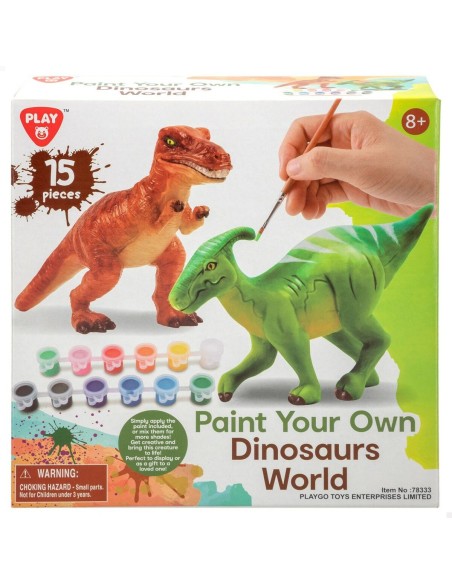 Set of 2 Dinosaurs PlayGo 15 Pieces 6 Units 14,5 x 9,5 x 5 cm Dinosaurs For painting