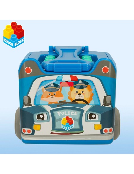 Building Blocks Color Block Suitcase Police Car 30 Pieces (2 Units)