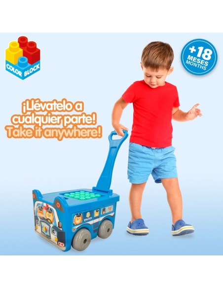 Building Blocks Color Block Suitcase Police Car 30 Pieces (2 Units)