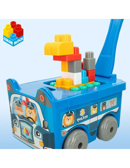 Building Blocks Color Block Suitcase Police Car 30 Pieces (2 Units)