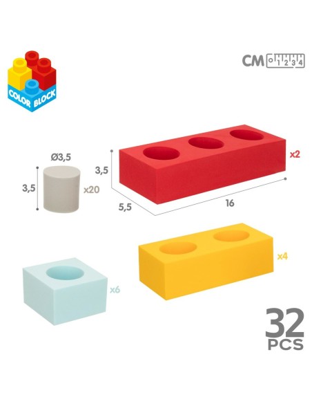 Building Blocks Color Block 32 Pieces EVA (4 Units)