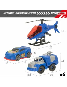 Set of cars Colorbaby 20 x 12 x 8,5 cm 6 Units 3 Pieces Police Officer 2