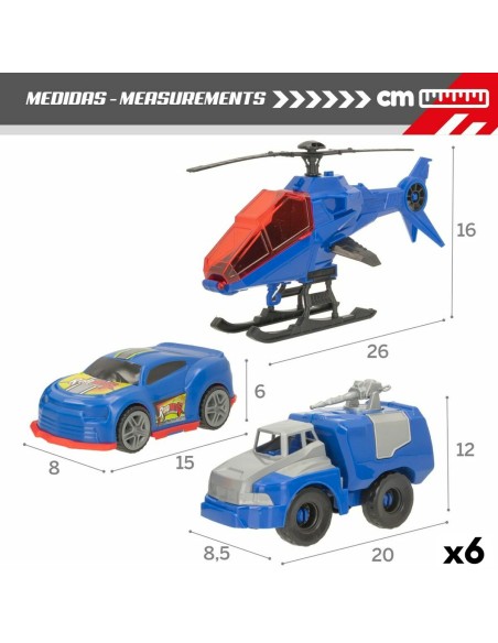 Set of cars Colorbaby 20 x 12 x 8,5 cm 6 Units 3 Pieces Police Officer