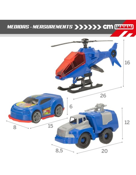 Set of cars Colorbaby 20 x 12 x 8,5 cm 6 Units 3 Pieces Police Officer