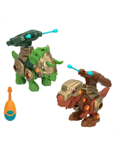 Set of 2 Dinosaurs Colorbaby 21 x 14 x 9,5 cm articulated Throws Projectiles 4 Units Dinosaur