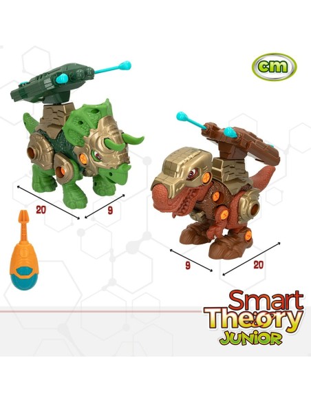 Set of 2 Dinosaurs Colorbaby 21 x 14 x 9,5 cm articulated Throws Projectiles 4 Units Dinosaur