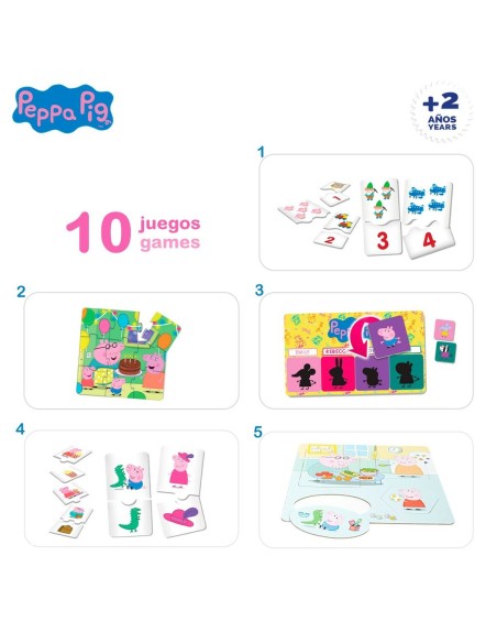 Educational Game Peppa Pig Edu Games Collection 24,5 x 0,2 x 24,5 cm (6 Units) 10-in-1