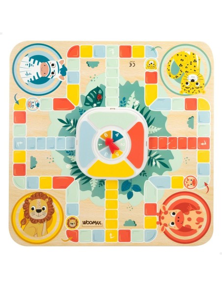 Parchís and Oca Board Woomax Zookabee 30 x 3 x 30 cm Children's animals (6 Units)