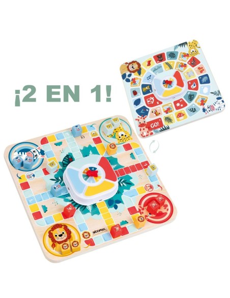 Parchís and Oca Board Woomax Zookabee 30 x 3 x 30 cm Children's animals (6 Units)
