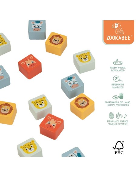 Parchís and Oca Board Woomax Zookabee 30 x 3 x 30 cm Children's animals (6 Units)