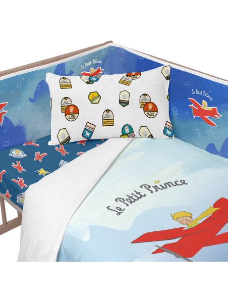Cot protector HappyFriday Le Petit Prince Son avion Multicolour 210 x 40 cm