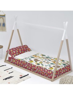 Quilted Zipper Bedding HappyFriday Moshi Moshi Harvestwood Multicolour 105 x 200 cm 2