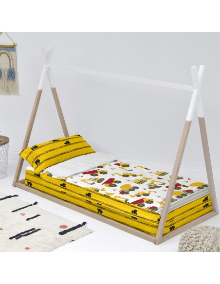 Quilted Zipper Bedding HappyFriday Mr Fox Machinery Multicolour 105 x 200 cm
