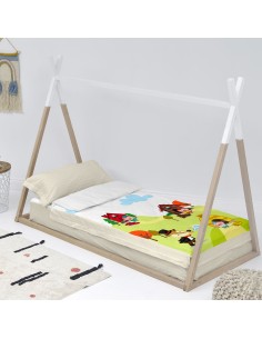 Quilted Zipper Bedding HappyFriday Mr Fox Piggys Multicolour 105 x 200 cm 2