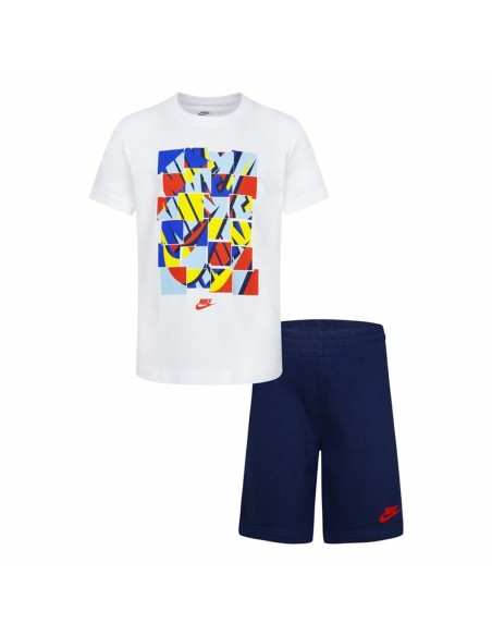 Children's Sports Outfit Nike Nsw Add Ft Short  Blue White Multicolour 2 Pieces