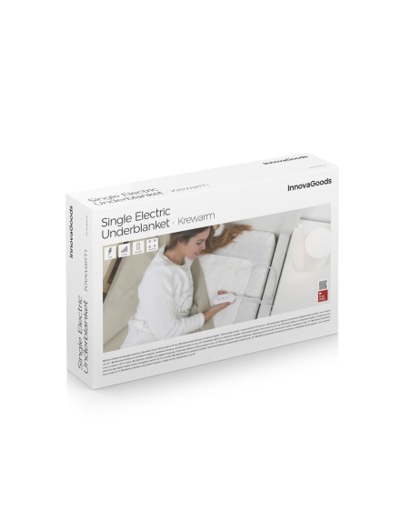 Single Electric Underblanket Krewarm InnovaGoods 60 W 80 x 150 cm White