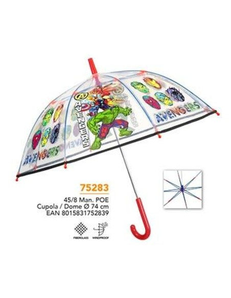 Umbrella The Avengers Perletti Transparent Fibreglass 74 cm Children's