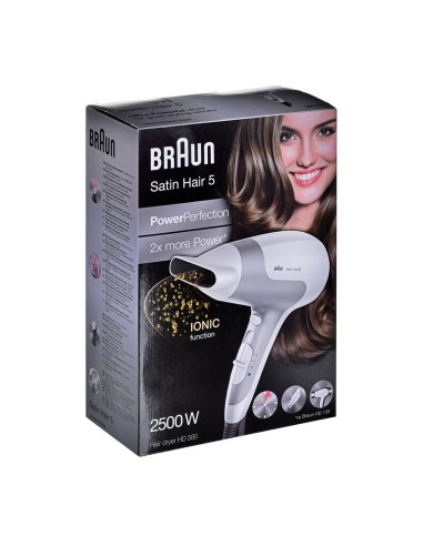 Hairdryer Braun Satin Hair 5 Power Perfection HD580 White 2500 W