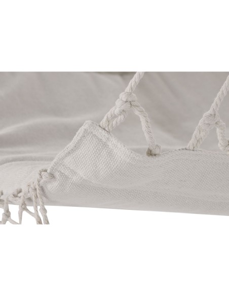 Garden chair Home ESPRIT White Natural Cotton Wood 90 x 50 x 130 cm