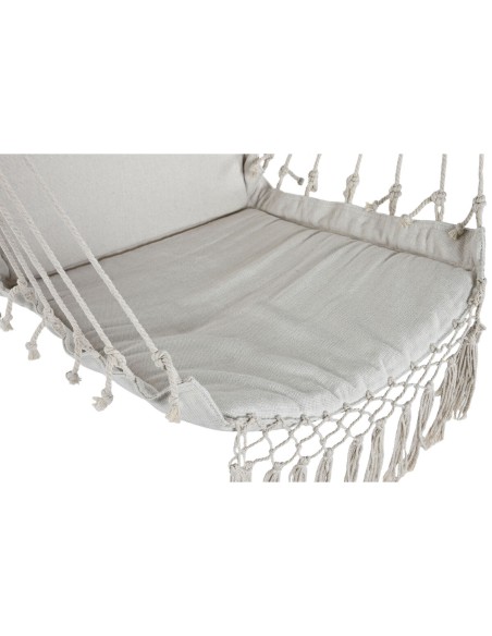 Garden chair Home ESPRIT White Natural Cotton Wood 90 x 50 x 130 cm
