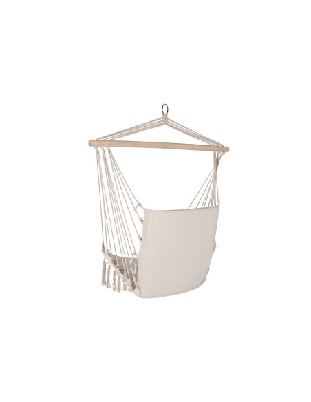Garden chair Home ESPRIT White Natural Cotton Wood 90 x 50 x 130 cm