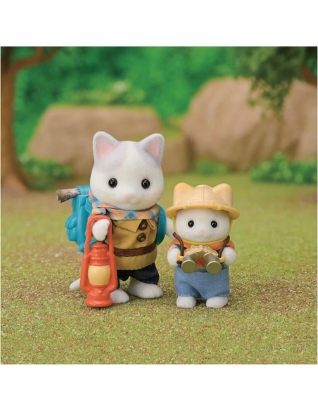 Playset Sylvanian Families Son and Baby Cat Latte - Secret Forest Adventure